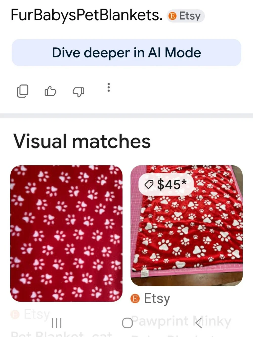 Doggie blanket a red & white with prints on it soft & cozy. 77”x50” clea…